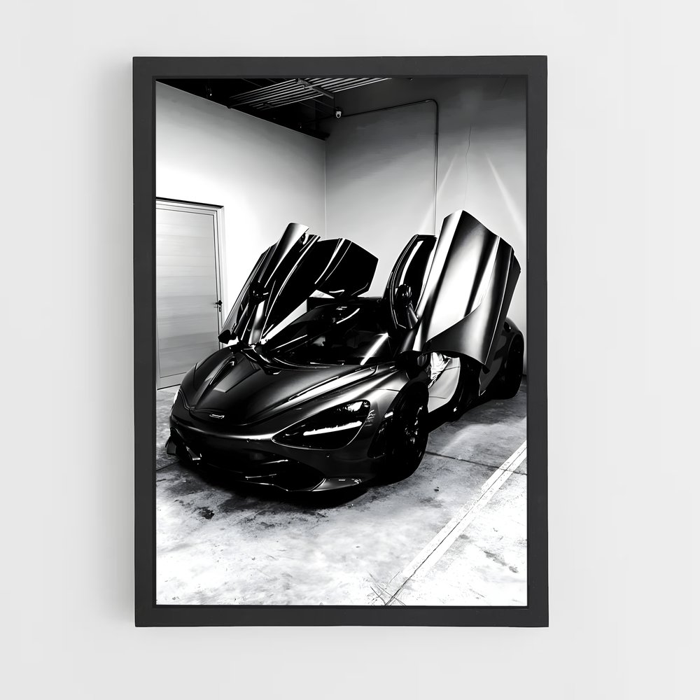 Poster Garage Noir et Blanc – affiche Mclaren (vue 2)